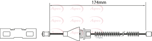 Apec Handbrake Cable Rear Left or Right CAB1137 [PM1801059]