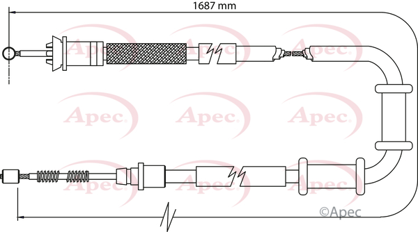 Apec Handbrake Cable Rear Right CAB1110 [PM1801042]