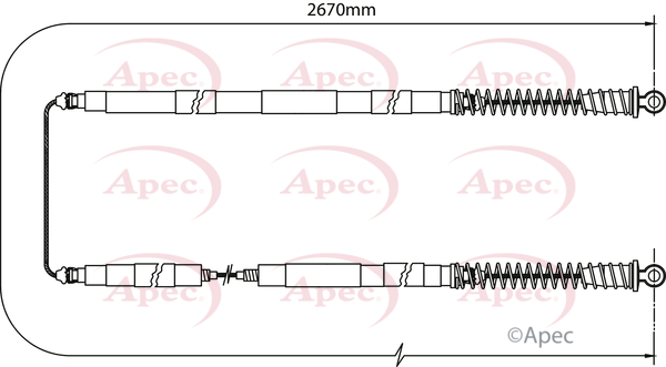 Apec Handbrake Cable Rear Left or Right CAB1098 [PM1801036]