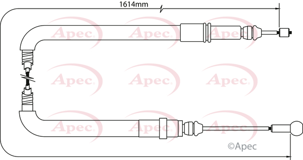 Apec Handbrake Cable Rear Left or Right CAB1061 [PM1801022]