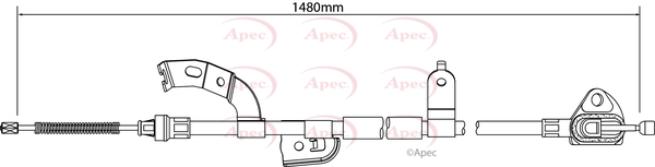Apec Handbrake Cable Rear Right CAB1037 [PM1801012]