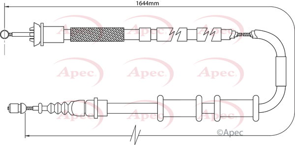 Apec Handbrake Cable Rear Left CAB1008 [PM1801000]