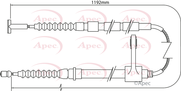 Apec Handbrake Cable Rear Right CAB1005 [PM1800998]