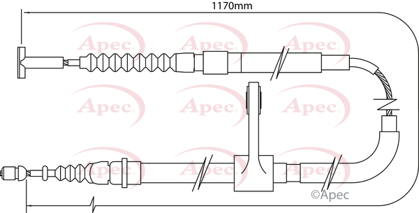 Apec Handbrake Cable Rear Right CAB1004 [PM1800997]