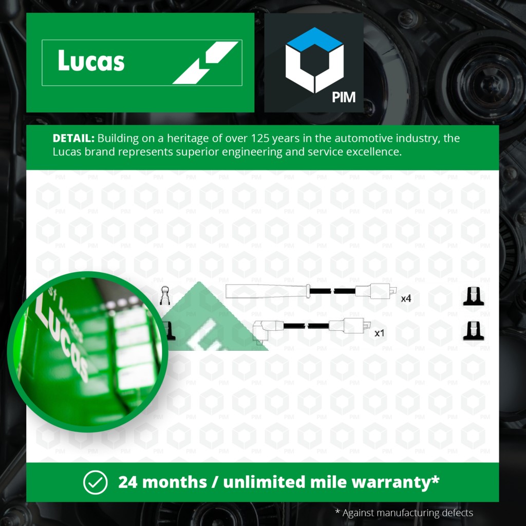 Lucas HT Leads Ignition Cables Set LUC7453 [PM1795652]