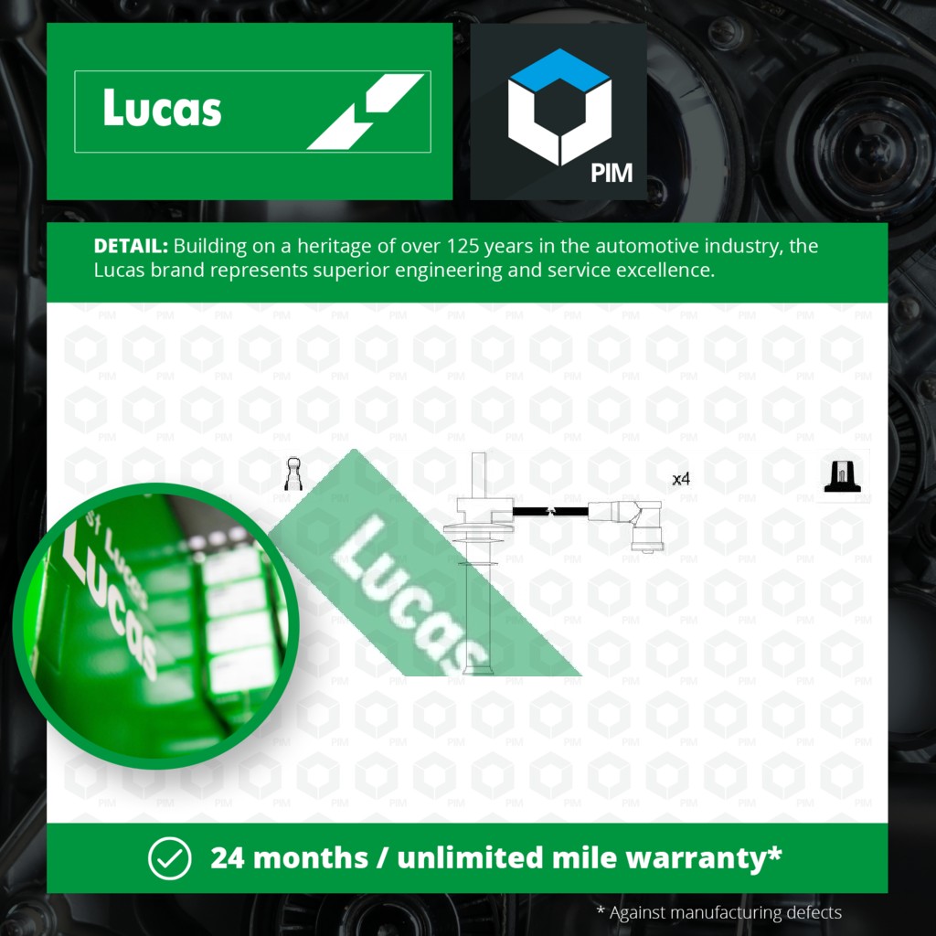 Lucas HT Leads Ignition Cables Set LUC7373 [PM1795584]