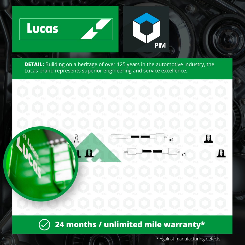 Lucas HT Leads Ignition Cables Set LUC7144 [PM1795376]