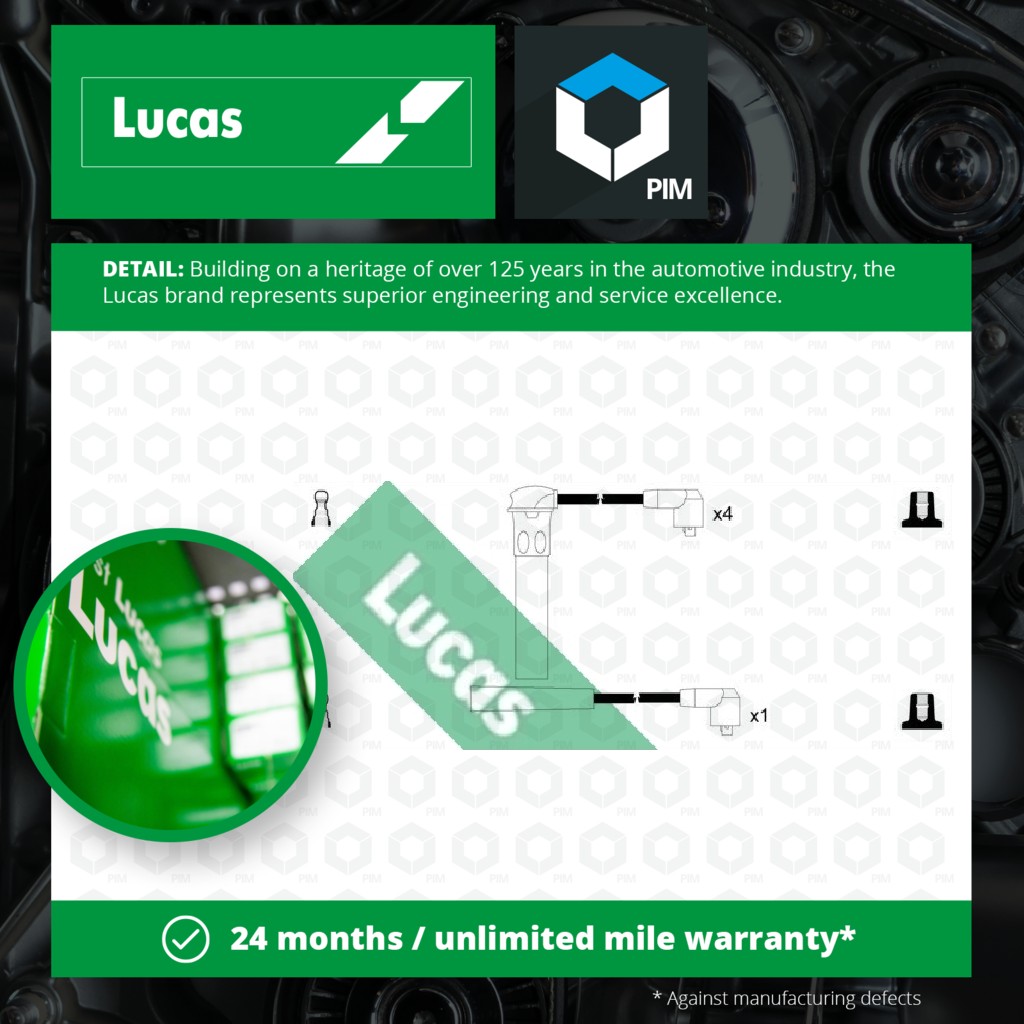 Lucas HT Leads Ignition Cables Set LUC4622 [PM1795080]