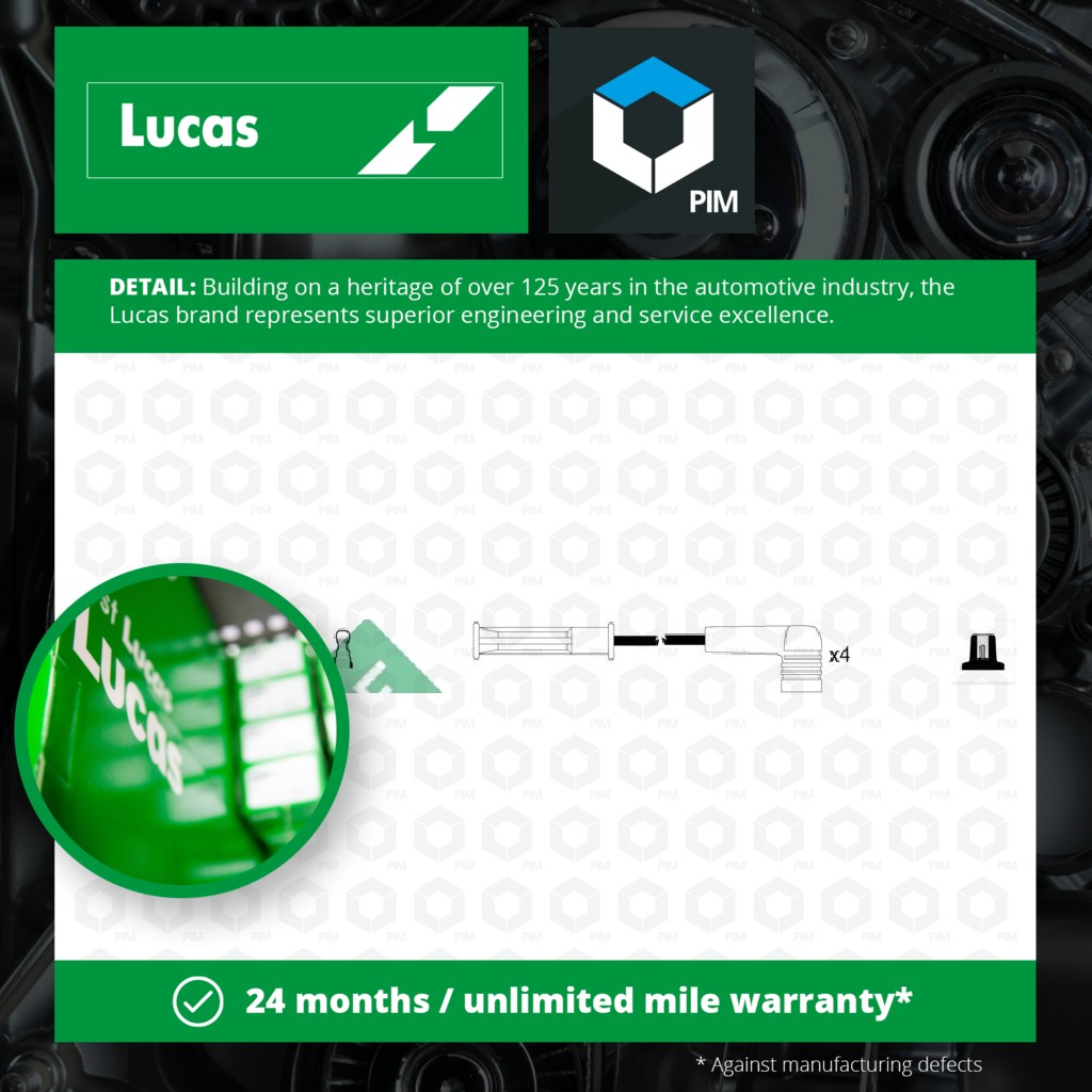 Lucas HT Leads Ignition Cables Set LUC4452 [PM1794989]