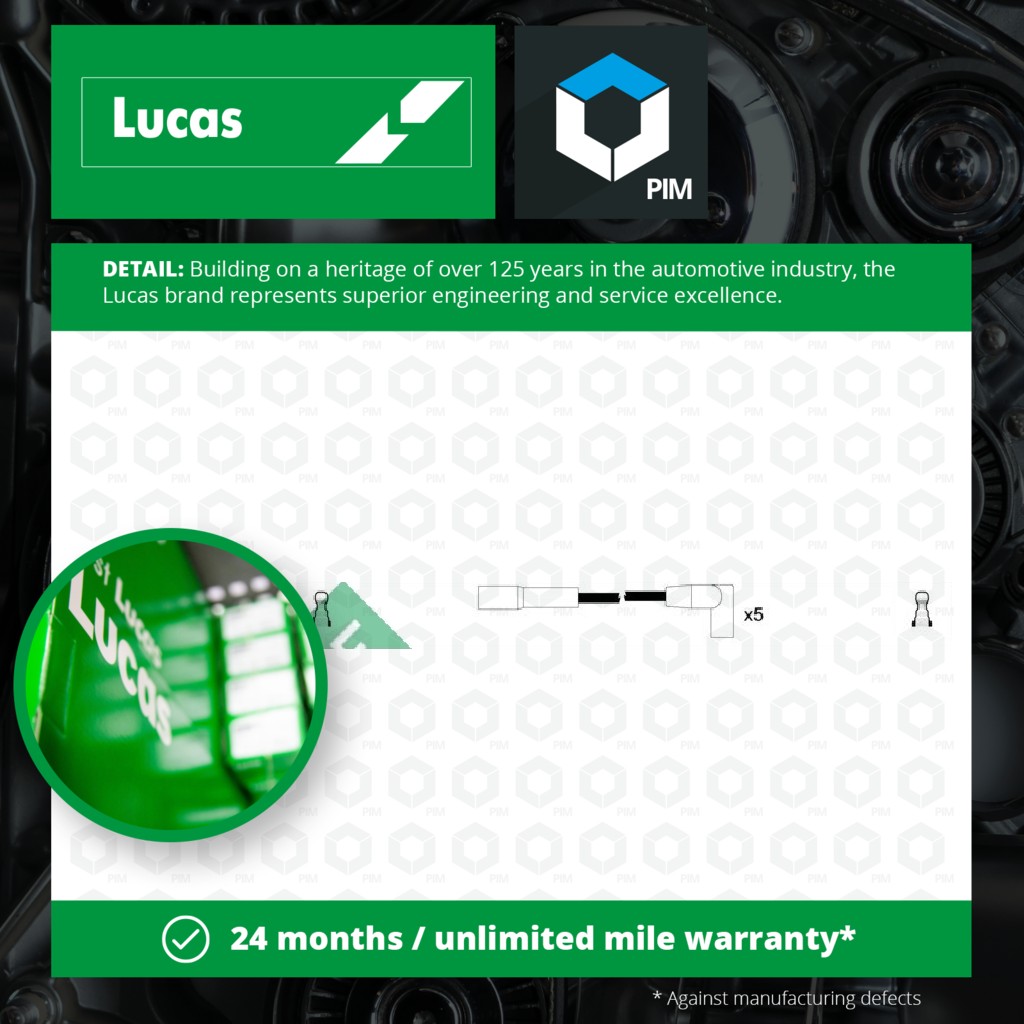 Lucas HT Leads Ignition Cables Set LUC4443 [PM1794984]