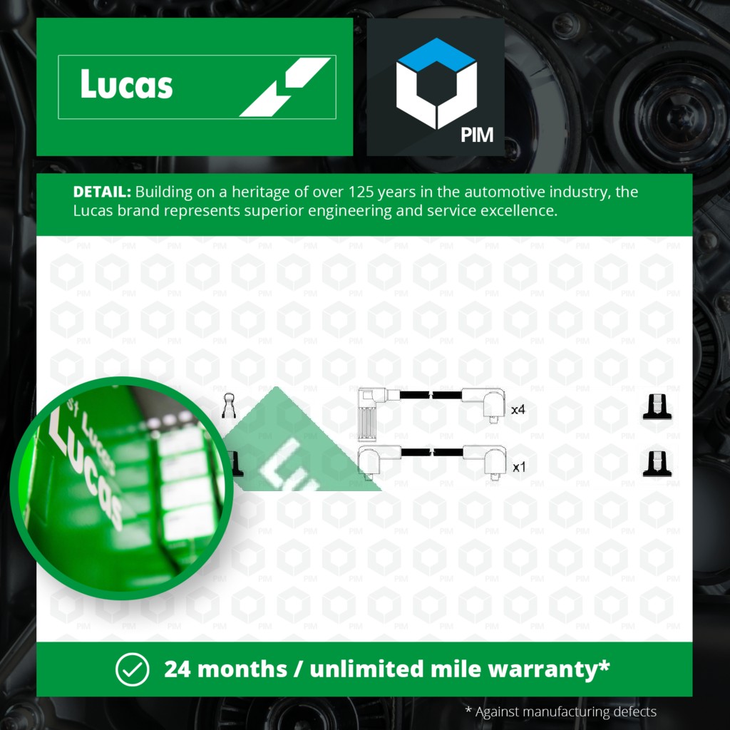 Lucas HT Leads Ignition Cables Set LUC4429 [PM1794977]