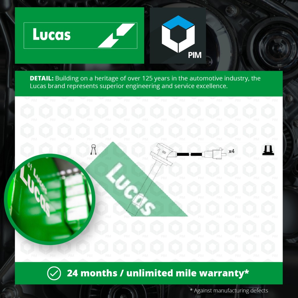 Lucas HT Leads Ignition Cables Set LUC4342 [PM1794923]