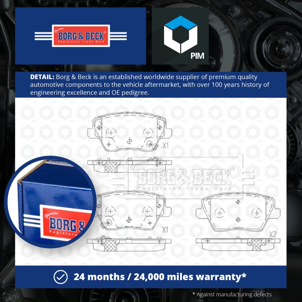 Borg & Beck Brake Pads Set Rear BBP2680 [PM1772855]