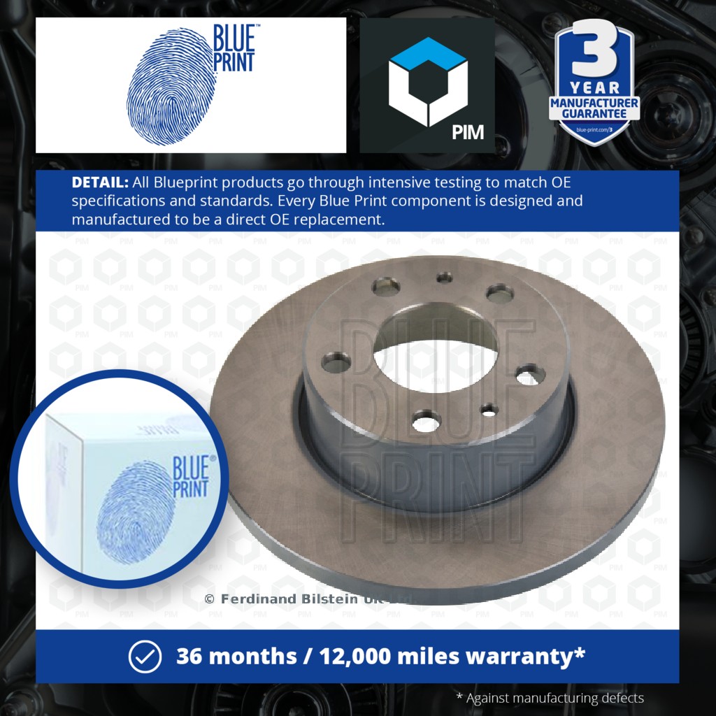 Blue Print 2x Brake Discs Pair Solid Rear ADBP430009 [PM1772134]