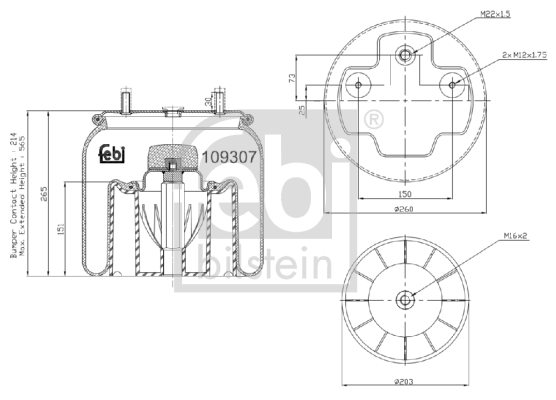 Febi 109307 Air Suspension Spring