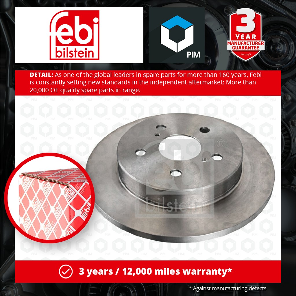 Febi 2x Brake Discs Pair Solid Rear 108688 [PM1767035]