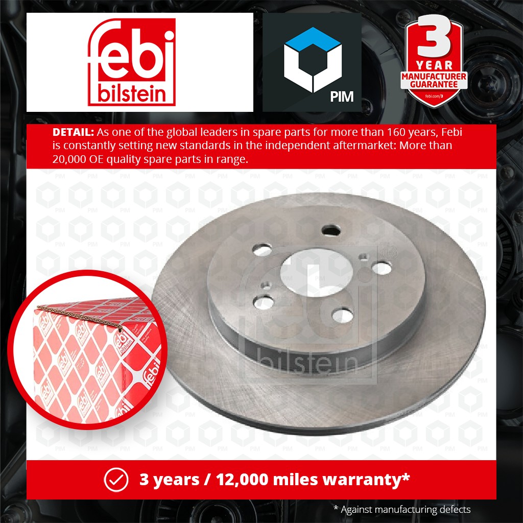 Febi 2x Brake Discs Pair Solid Rear 108503 [PM1766854]