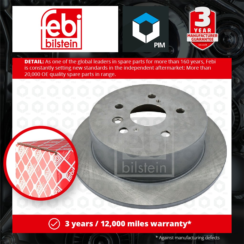 Febi 2x Brake Discs Pair Solid Rear 108450 [PM1766802]