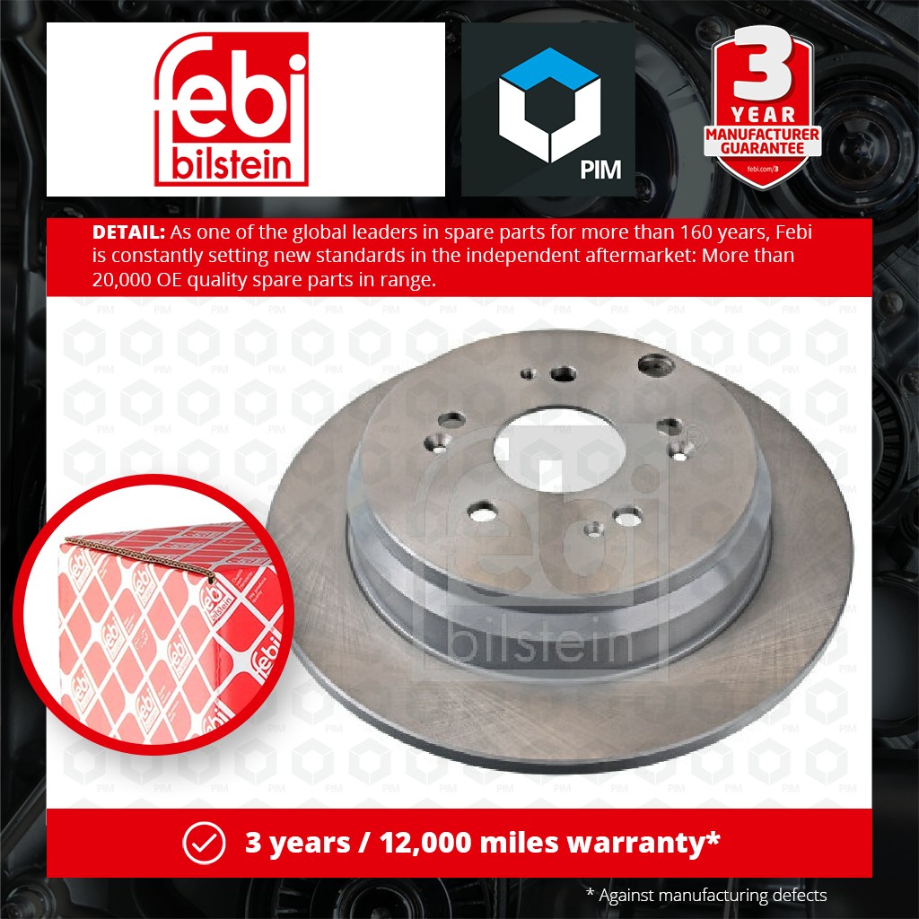 Febi 2x Brake Discs Pair Solid Rear 108423 [PM1766776]