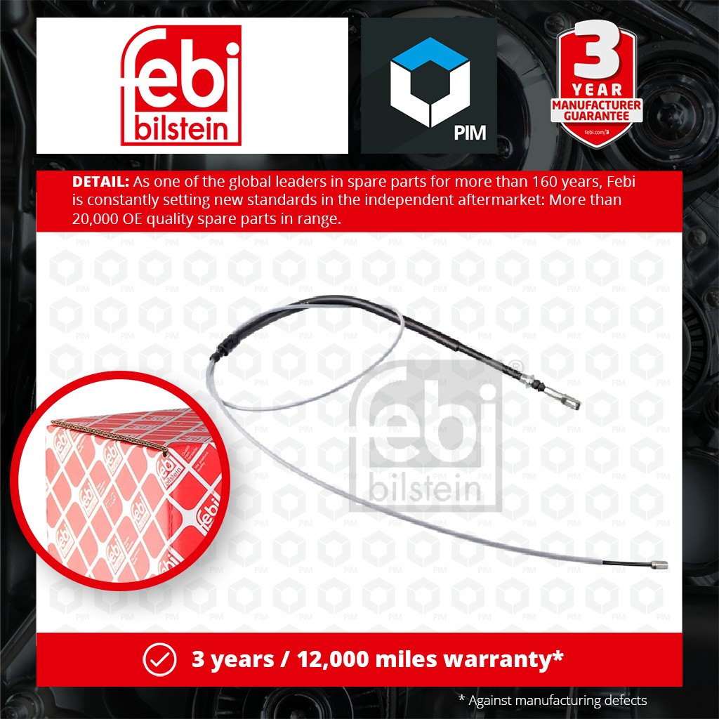 Febi Handbrake Cable Front Left or Right 107921 [PM1766385]