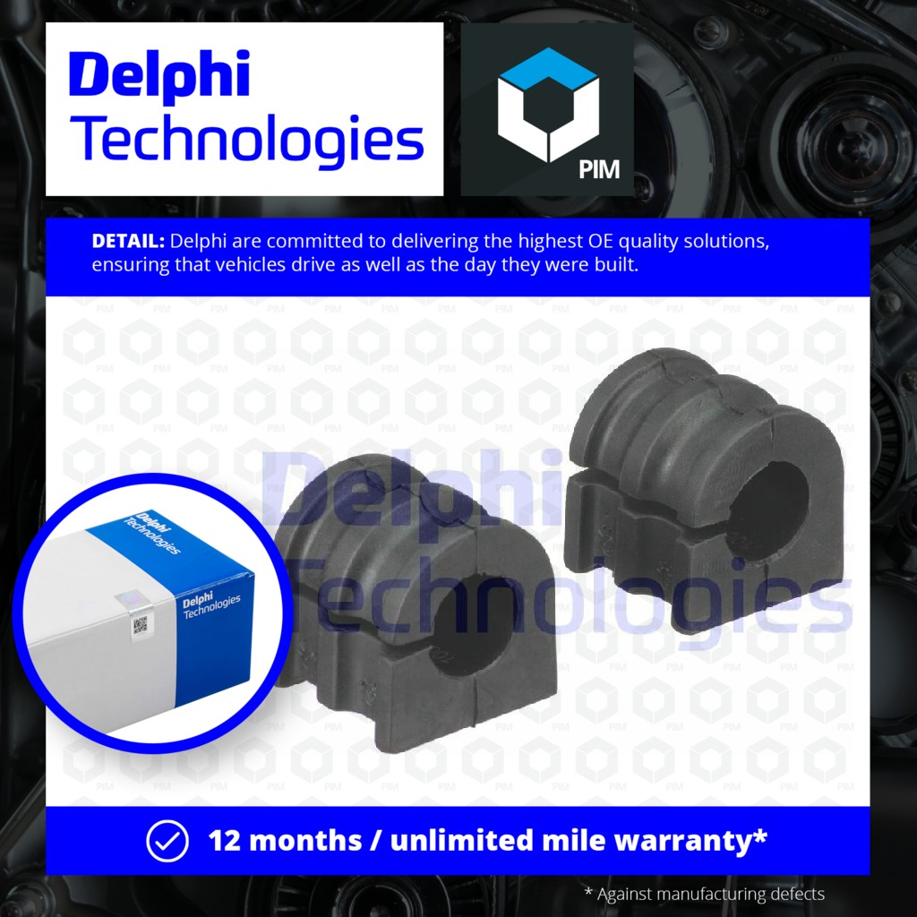 Delphi 2x Anti Roll Bar Bush (pair) Front TD1853W [PM1762714]
