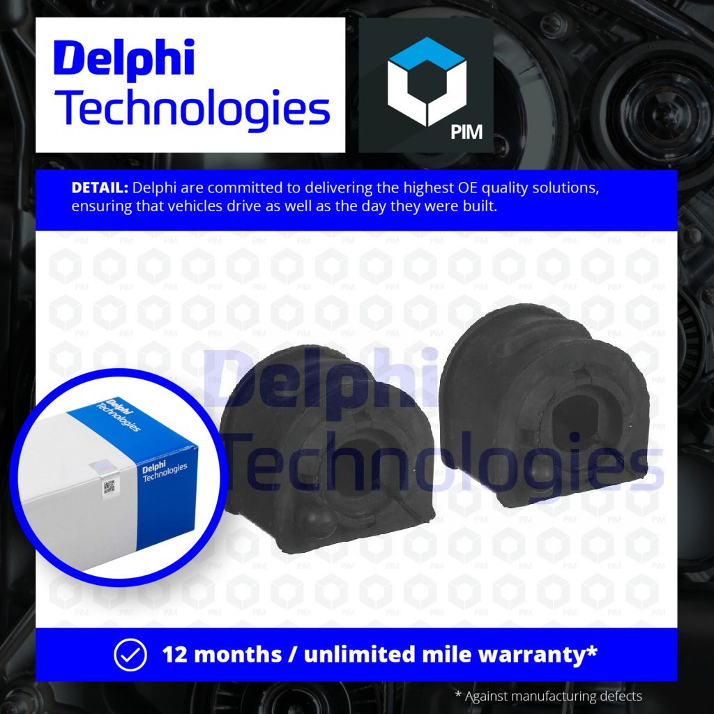 Delphi 2x Anti Roll Bar Bush (pair) TD1374W [PM1762445]