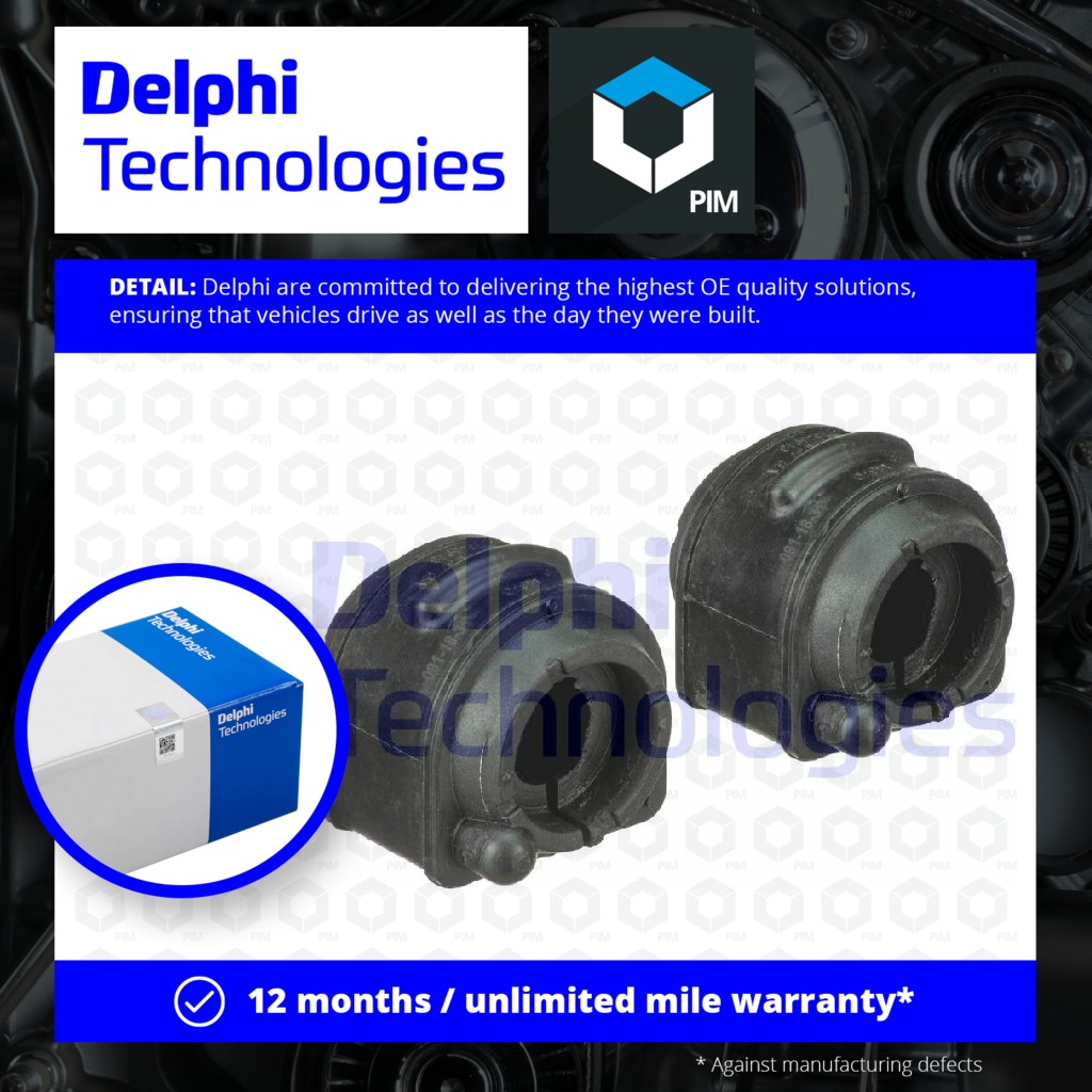 Delphi 2x Anti Roll Bar Bush (pair) Rear TD1319W [PM1762435]