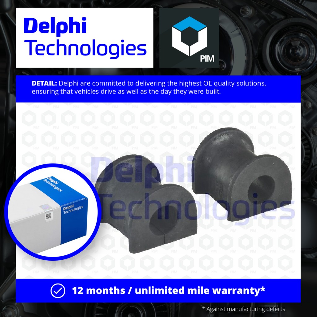 Delphi 2x Anti Roll Bar Bush (pair) Front Lower TD1144W [PM1762339]