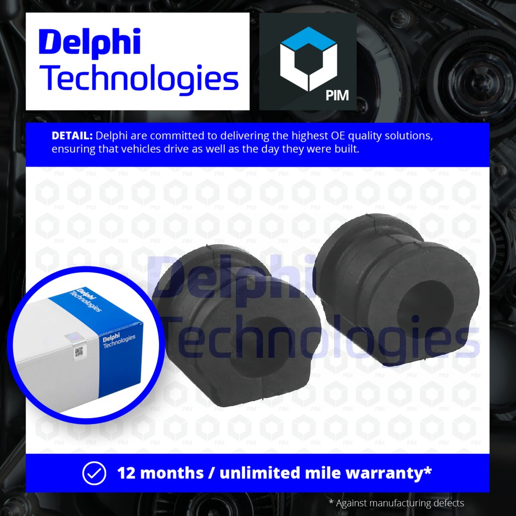 Delphi 2x Anti Roll Bar Bush (pair) Front Inner TD1049W [PM1762257]
