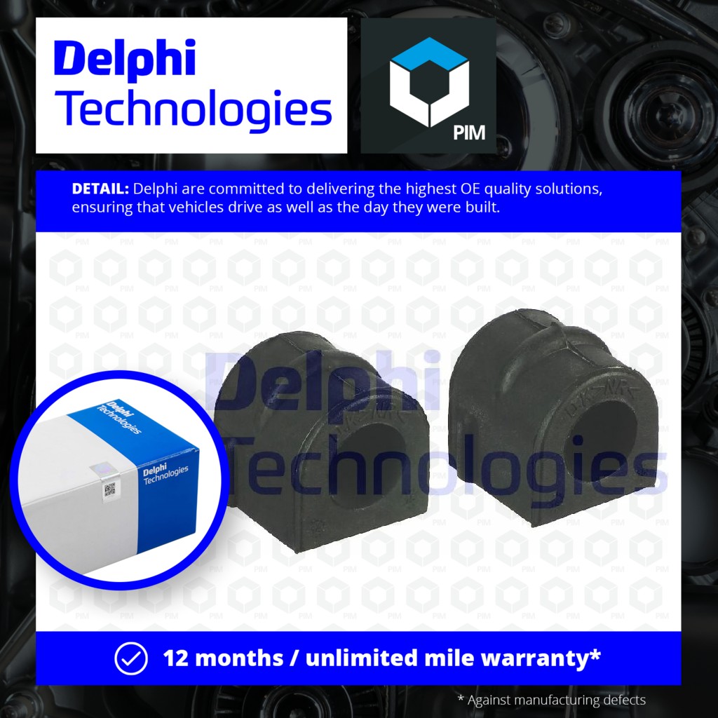 Delphi 2x Anti Roll Bar Bush (pair) Front Lower TD1029W [PM1762238]