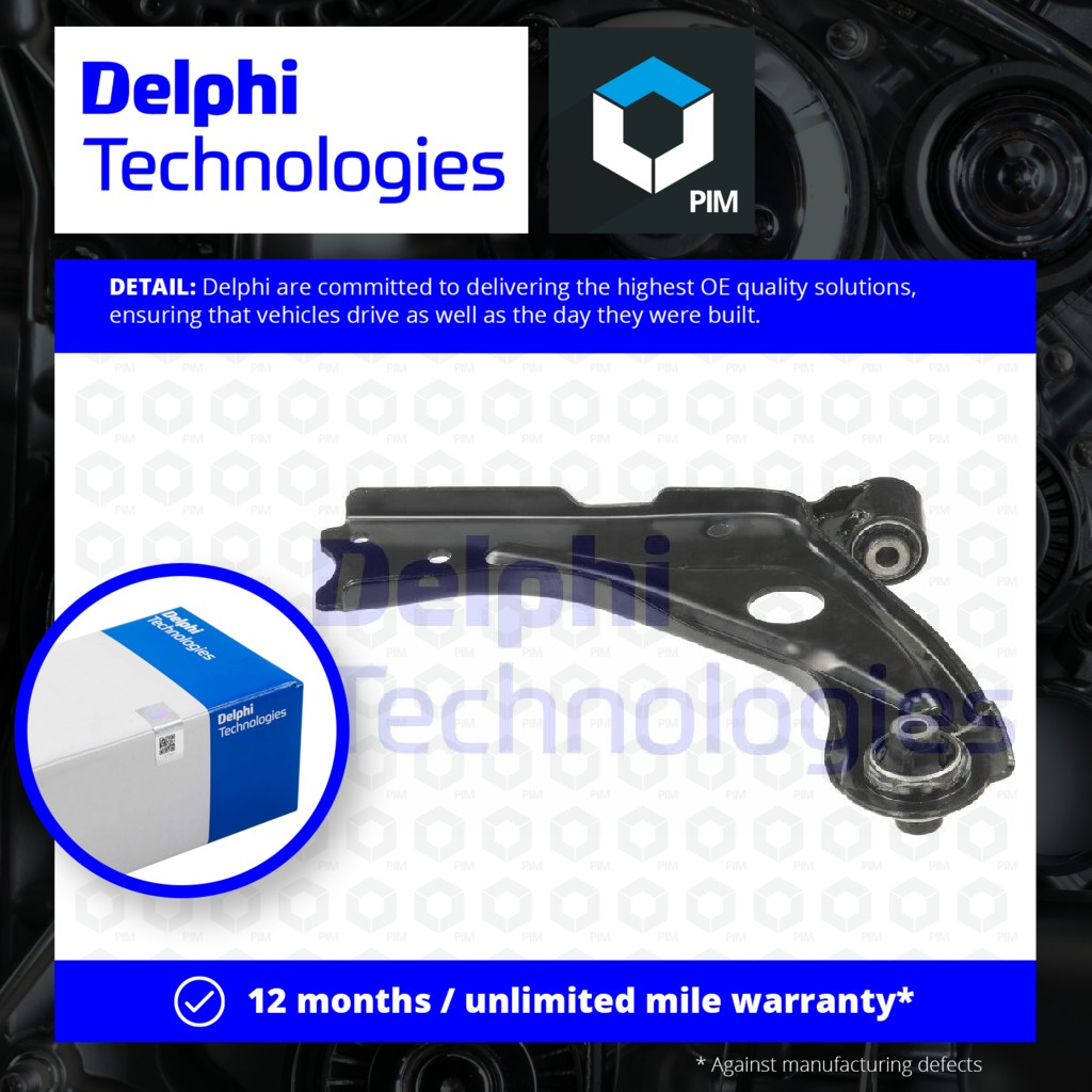 Delphi Wishbone / Suspension Arm Lower, Left TC3845 [PM1762135]