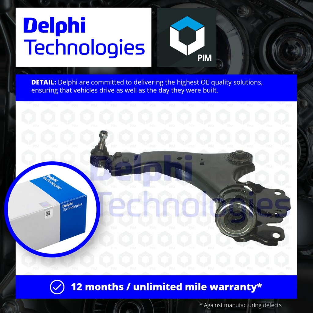 Delphi Wishbone / Suspension Arm Front Lower, Left, Outer TC2858 [PM1761479]