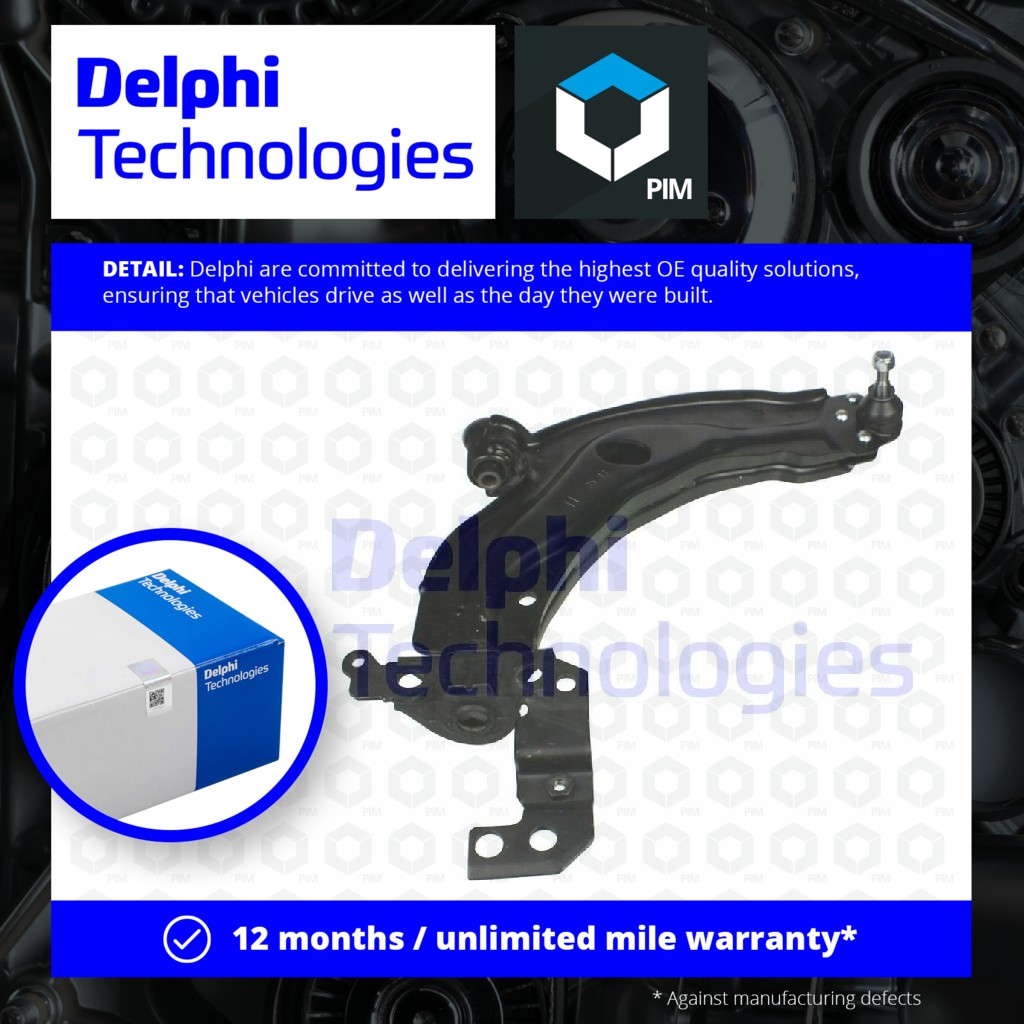 Delphi Wishbone / Suspension Arm Front Lower, Right TC2636 [PM1761354]