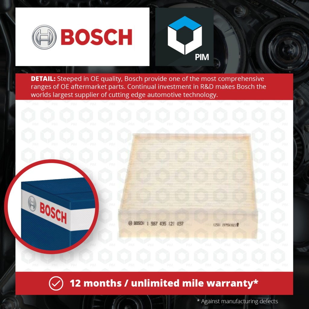Bosch Pollen / Cabin Filter 1987435121 [PM1732907]