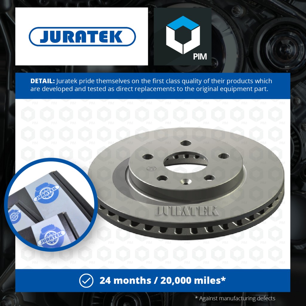 Juratek 2x Brake Discs Pair Vented Front VAU154 [PM1729906]