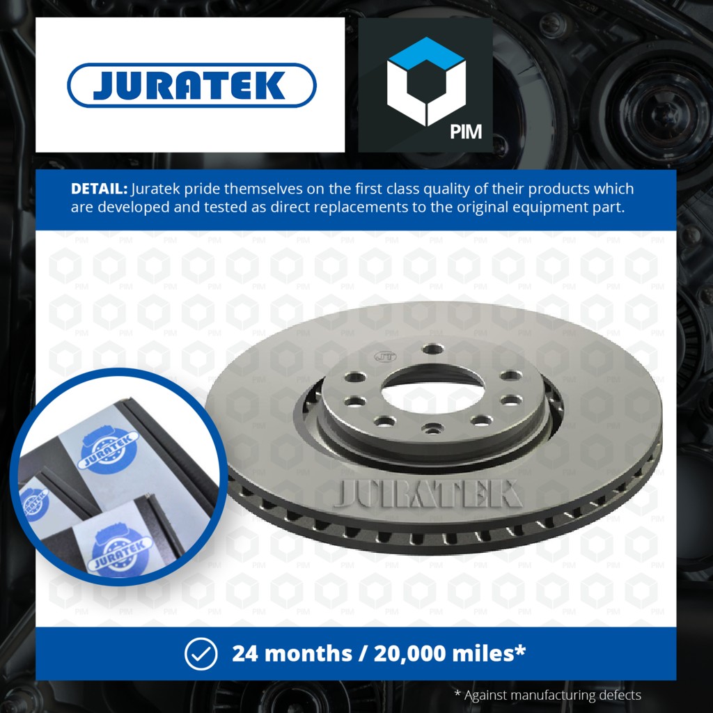 Juratek 2x Brake Discs Pair Vented Front VAU131 [PM1729891]