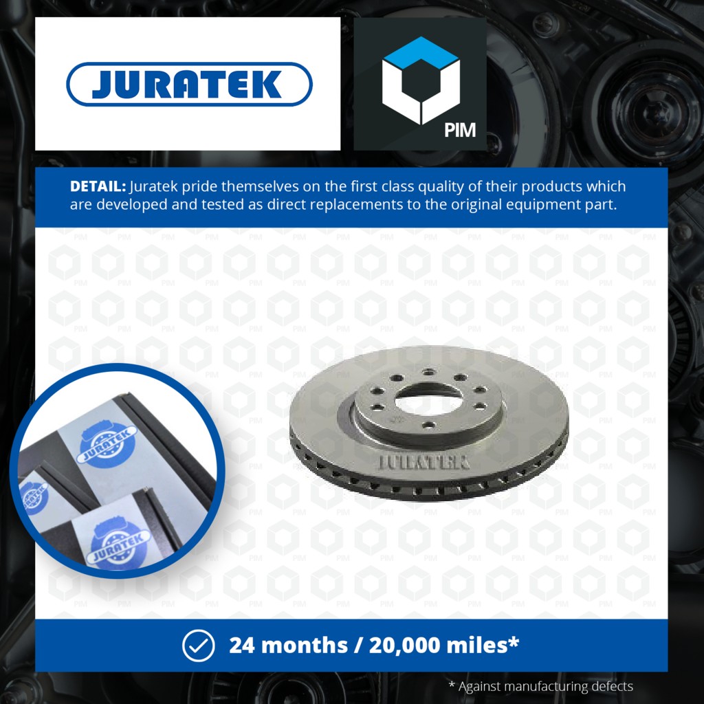 Juratek 2x Brake Discs Pair Vented Front VAU128 [PM1729888]