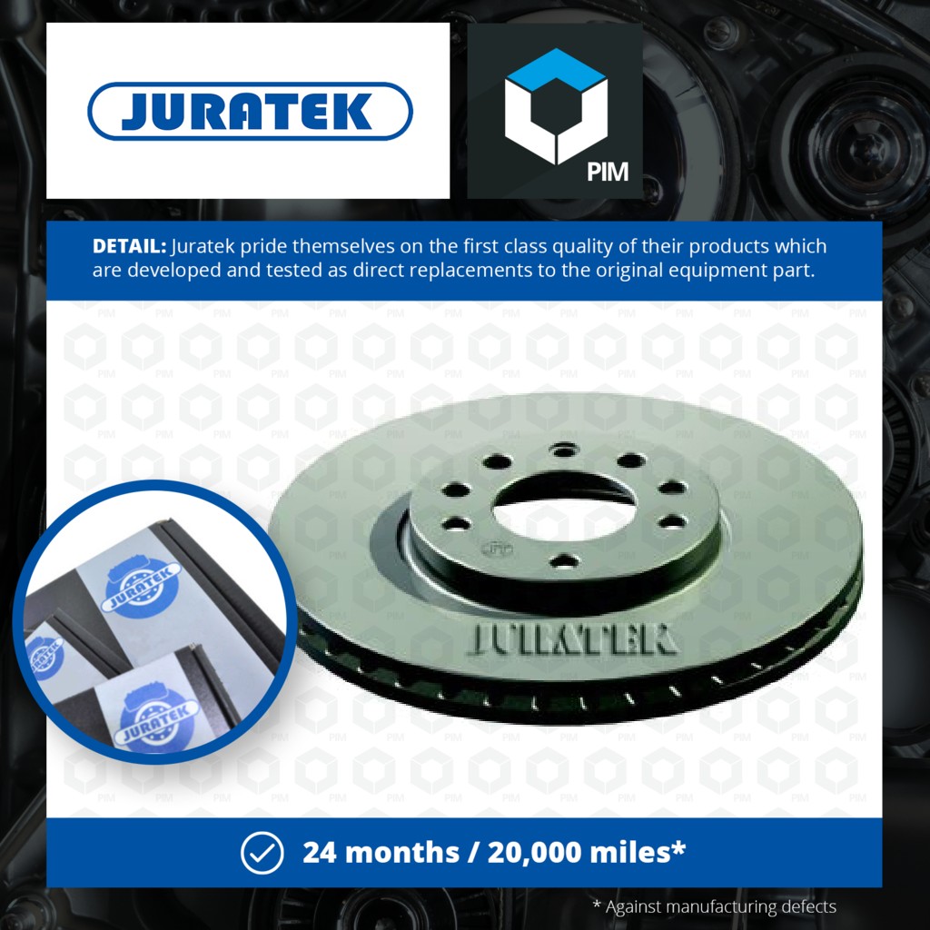 Juratek 2x Brake Discs Pair Vented VAU115 [PM1729880]