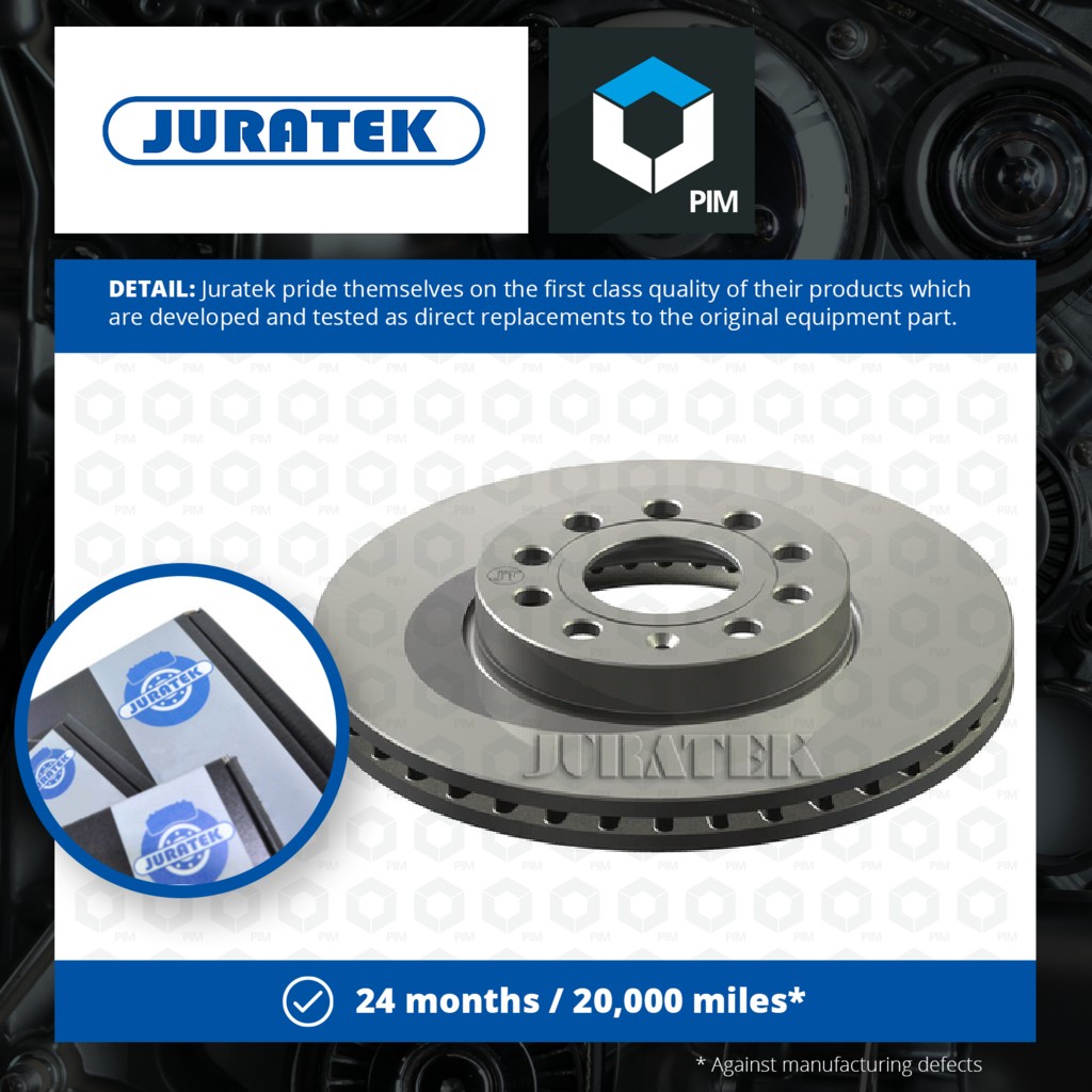 Juratek 2x Brake Discs Pair Vented Front VAG193 [PM1729834]