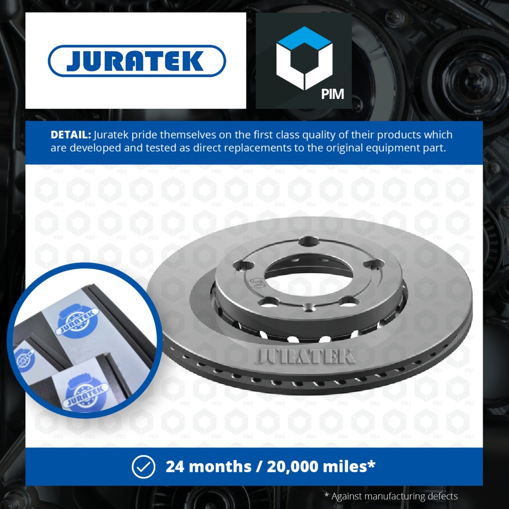 Juratek 2x Brake Discs Pair Vented Front VAG181 [PM1729827]