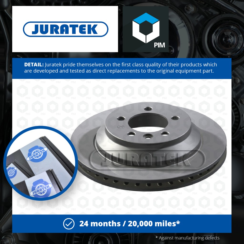 Juratek 2x Brake Discs Pair Vented Rear VAG171 [PM1729823]