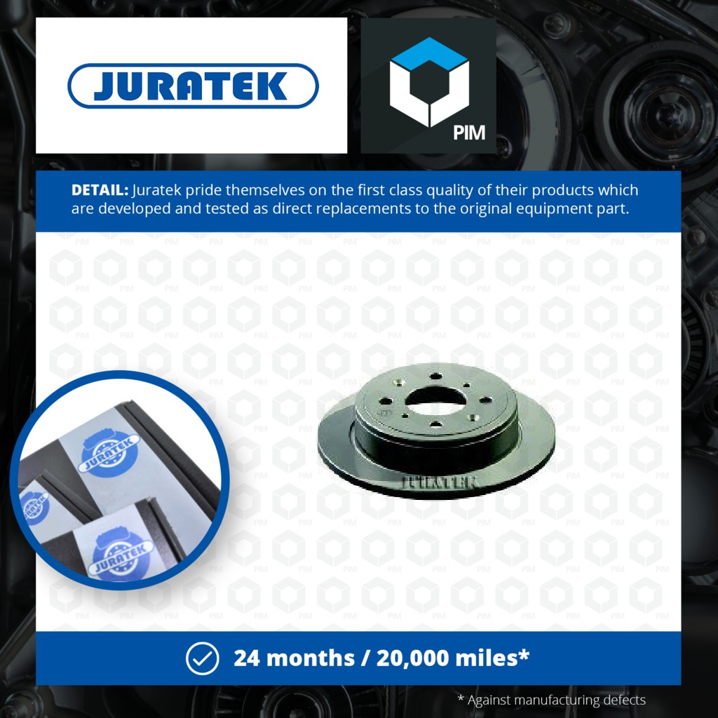 Juratek 2x Brake Discs Pair Solid Rear ROV102 [PM1729589]