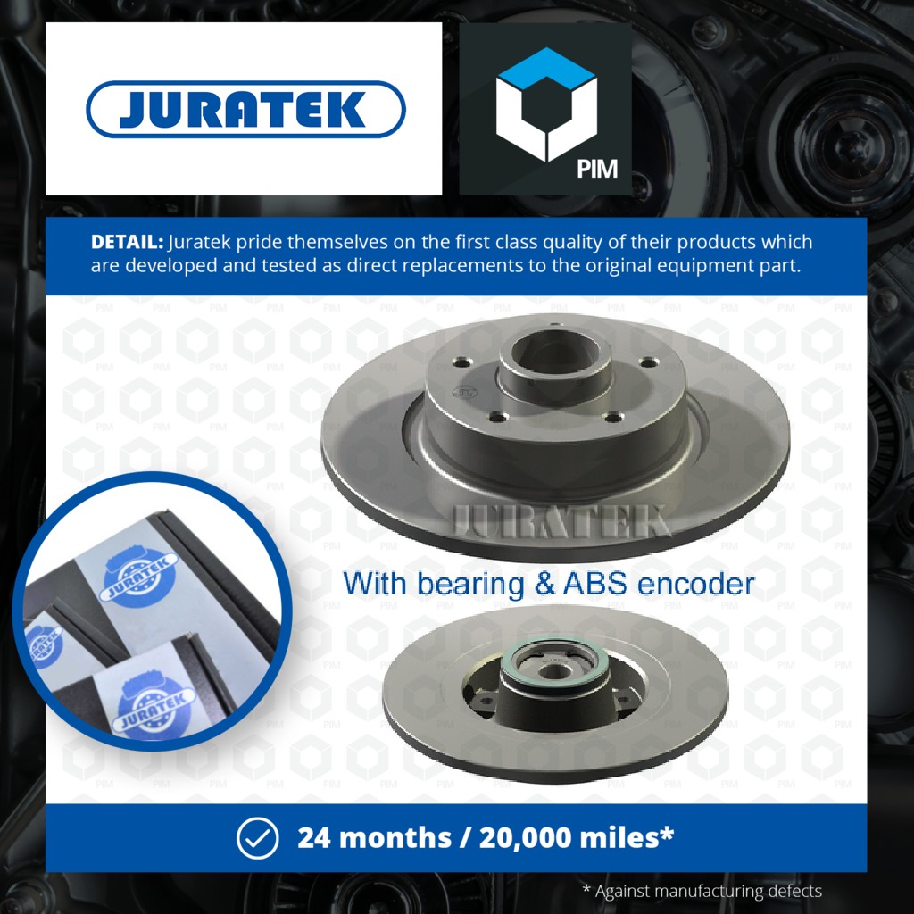 Juratek 2x Brake Discs Pair Solid Rear REN300C [PM1729475]