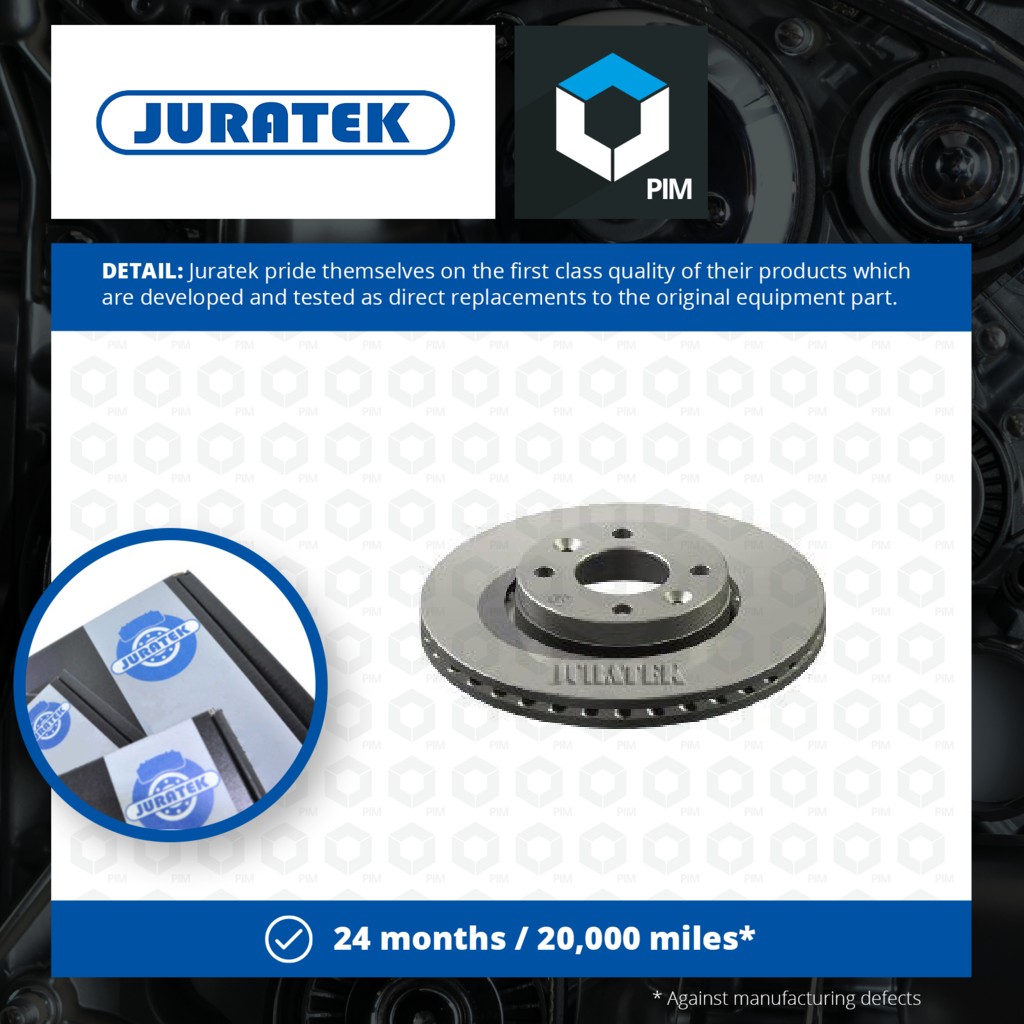 Juratek 2x Brake Discs Pair Vented Front NIS115 [PM1729309]