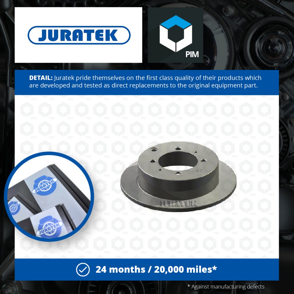 Juratek 2x Brake Discs Pair Solid Rear MIT119 [PM1729247]