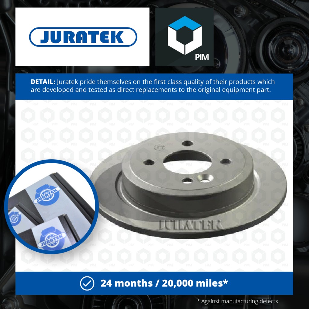 Juratek 2x Brake Discs Pair Solid Rear MIN100 [PM1729221]