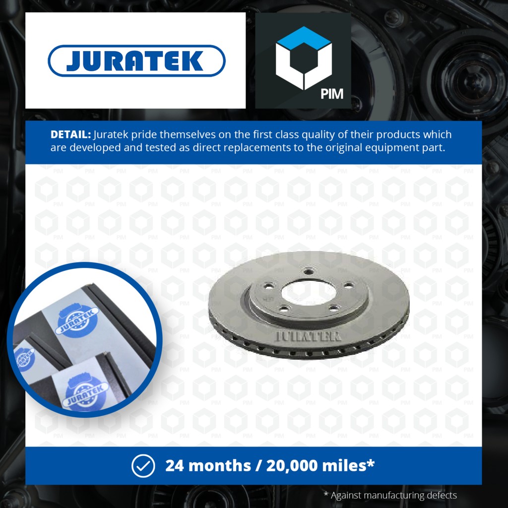 Juratek 2x Brake Discs Pair Vented Rear JAG101 [PM1726872]