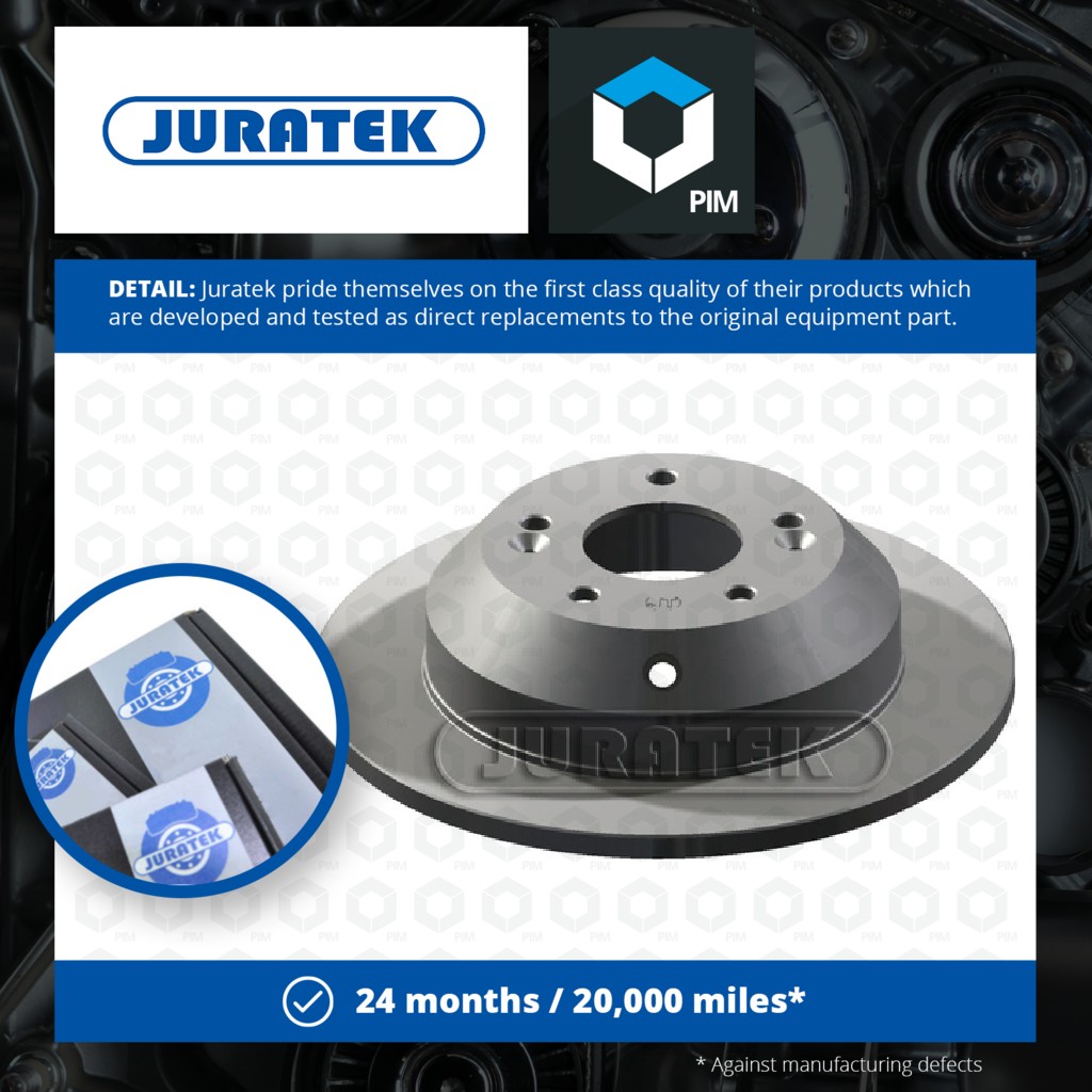 Juratek 2x Brake Discs Pair Solid Rear HYU137 [PM1726629]