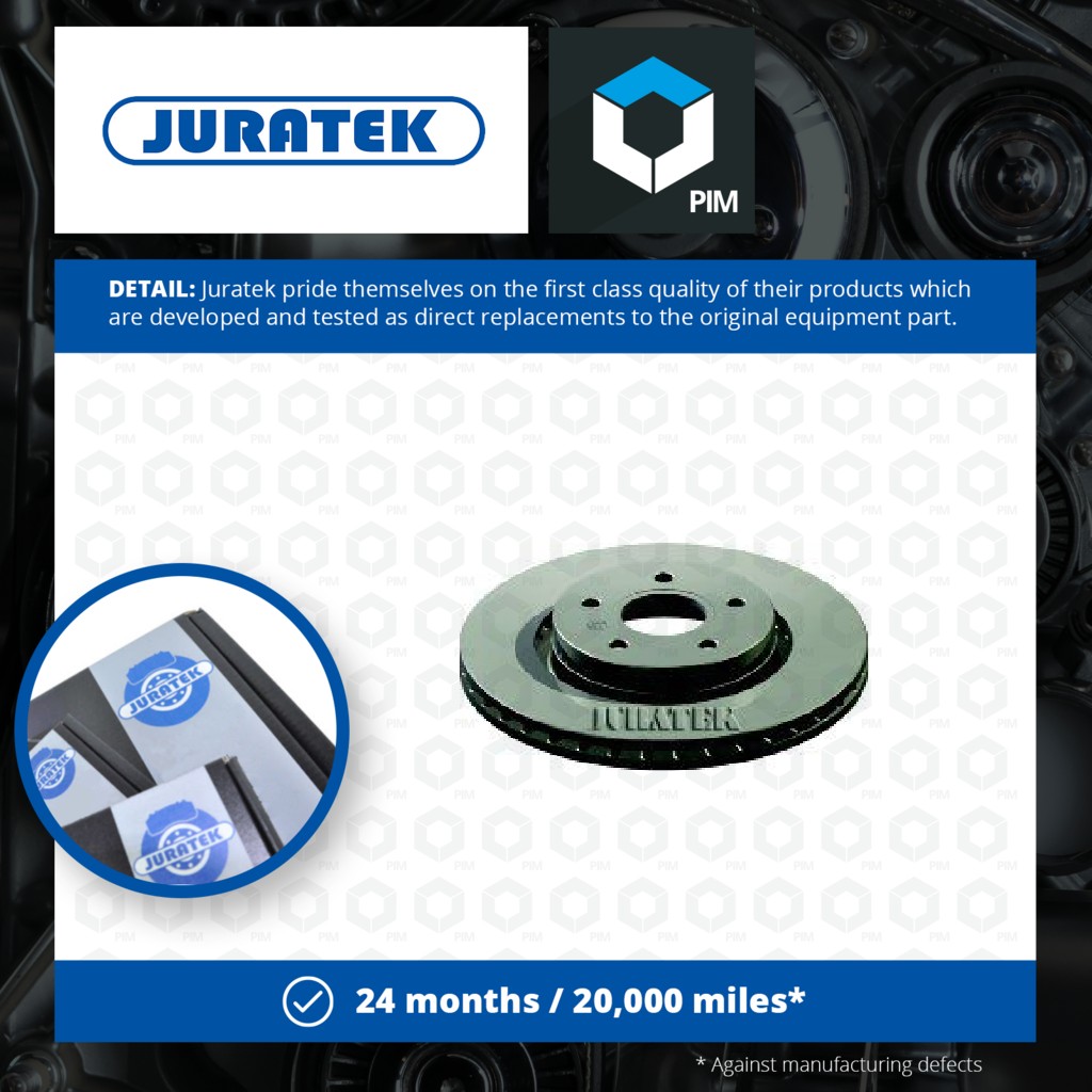 Juratek 2x Brake Discs Pair Vented Front FOR142 [PM1726499]