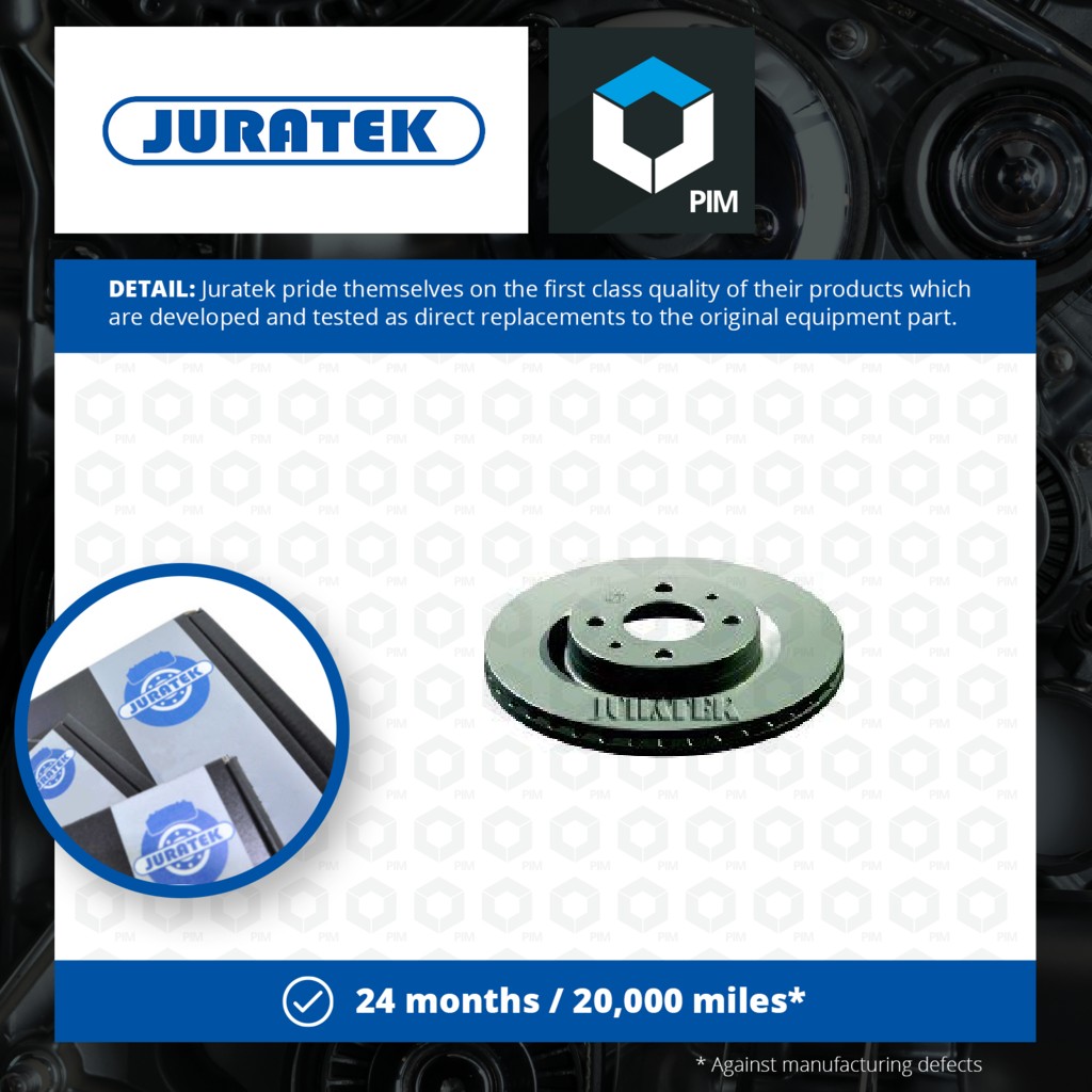 Juratek 2x Brake Discs Pair Vented Front FIA106 [PM1726382]